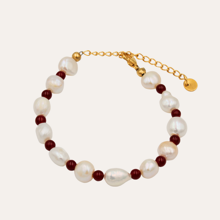 Cornaline Pearl Bracelet