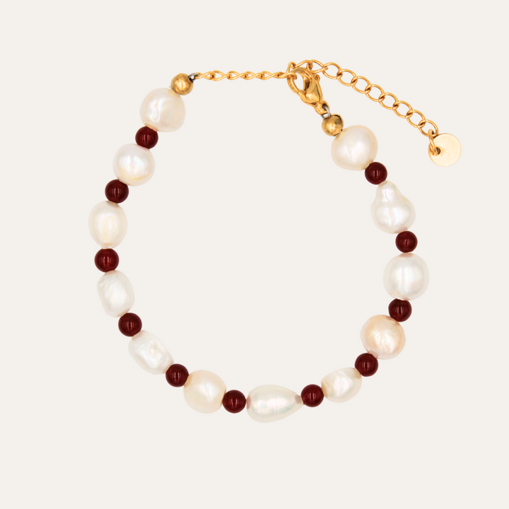 Cornaline Pearl Bracelet