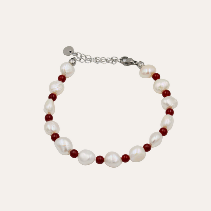 Cornaline Pearl Bracelet