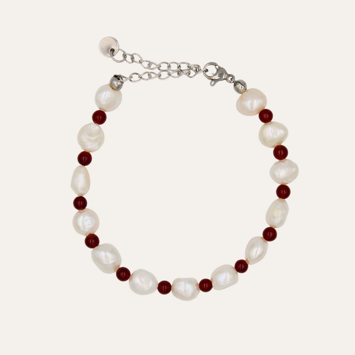 Cornaline Pearl Bracelet