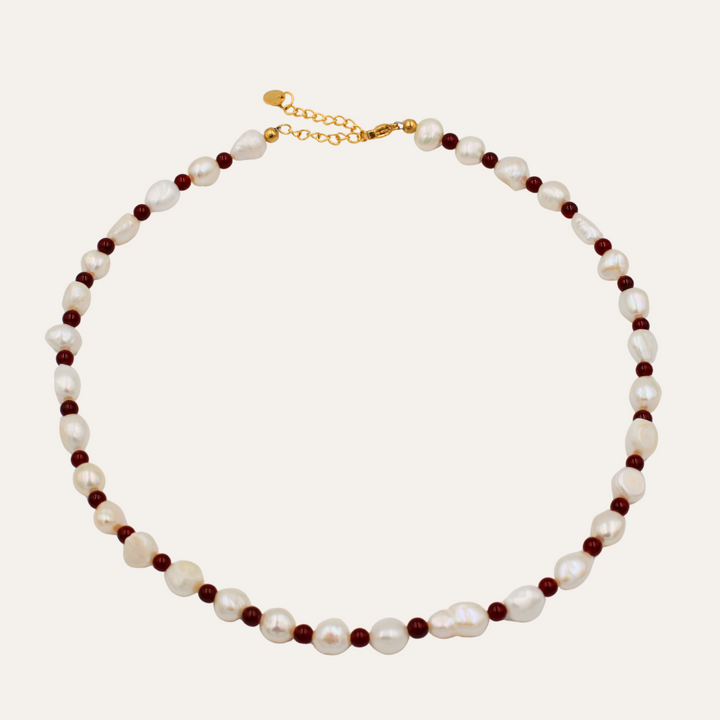 Cornaline Pearl Necklace