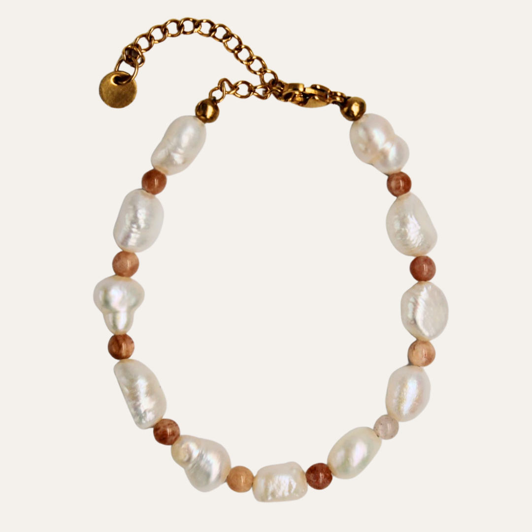 Moonstone Pearl Bracelet
